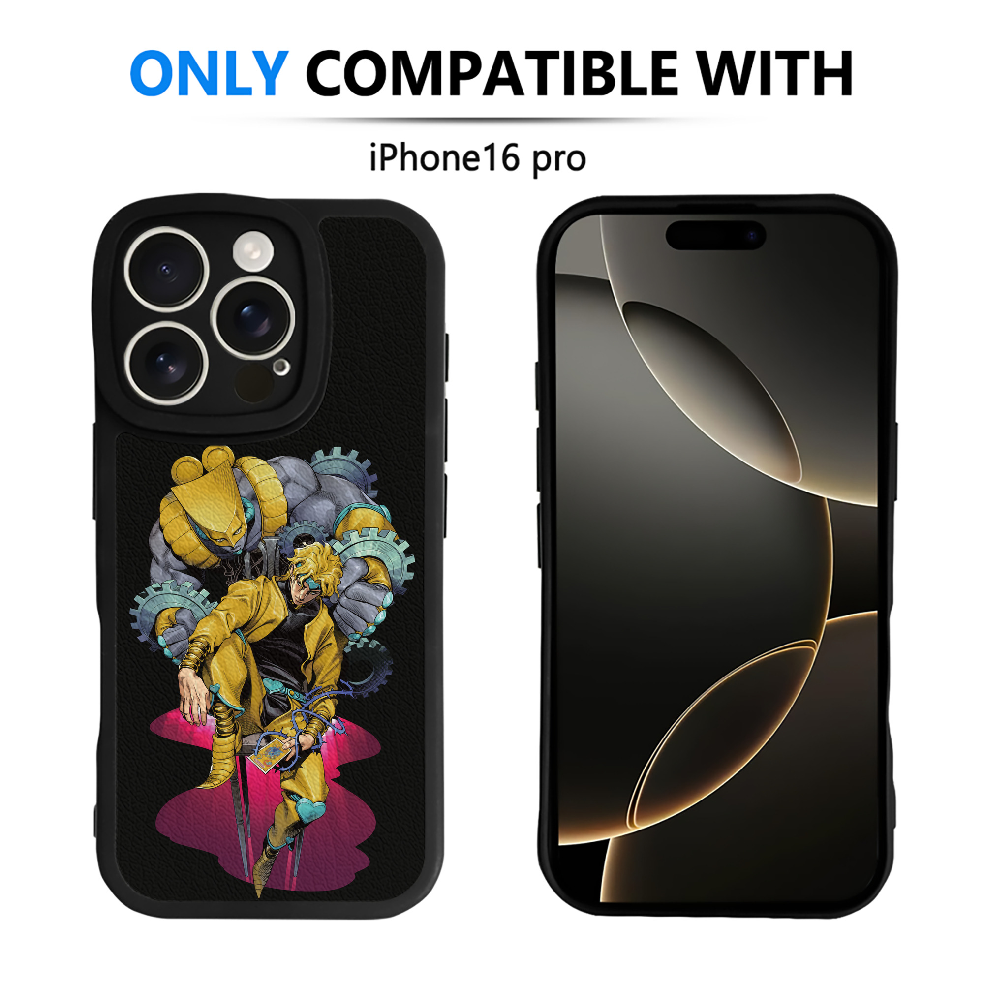 （画像用） ジョジョの奇妙な冒険 ディオ?ブランドー JoJo's Bizarre Adventure Dio Brando 【iPhone 16シリーズ対応】シリコンスマホケース（レザー調） 材質：シリコン